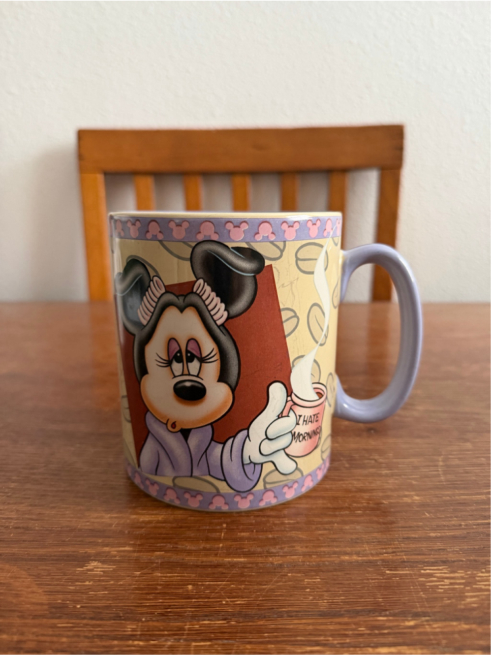 Disney Parks Minnie Mouse Mornings Aren’t Pretty Jumbo Coffee Mug Lavender